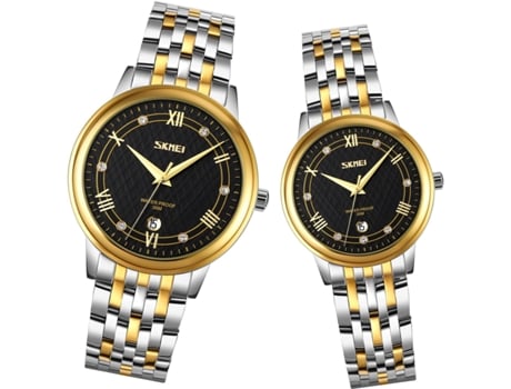 Relojes VEANXIN Relojes de pulsera ultrafinos con detalles en diamantes-Oro negro