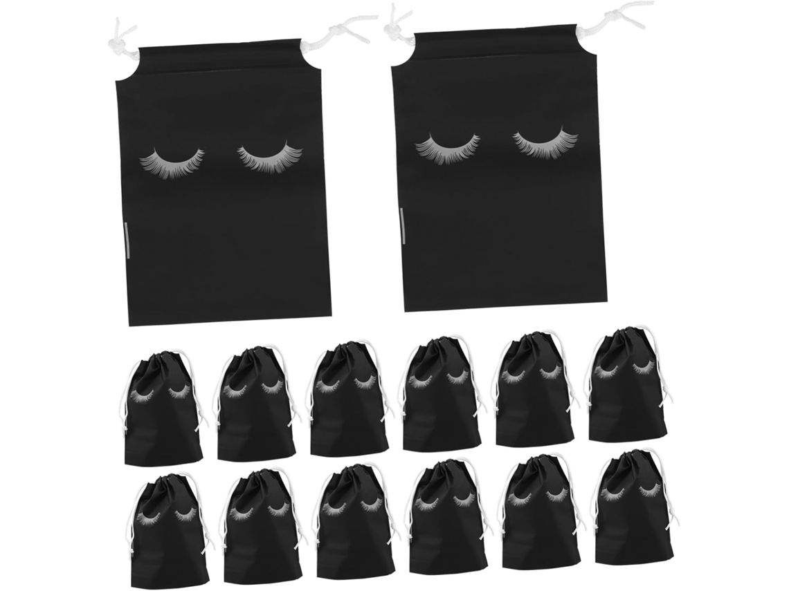 Pacote Com 50 Mini Bolsas De Cosméticos 13x18 Cm Pretas Foscas