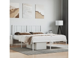 Estructura Cama Sin Colchón Con Cabecero Metal Blanco 120x200cm