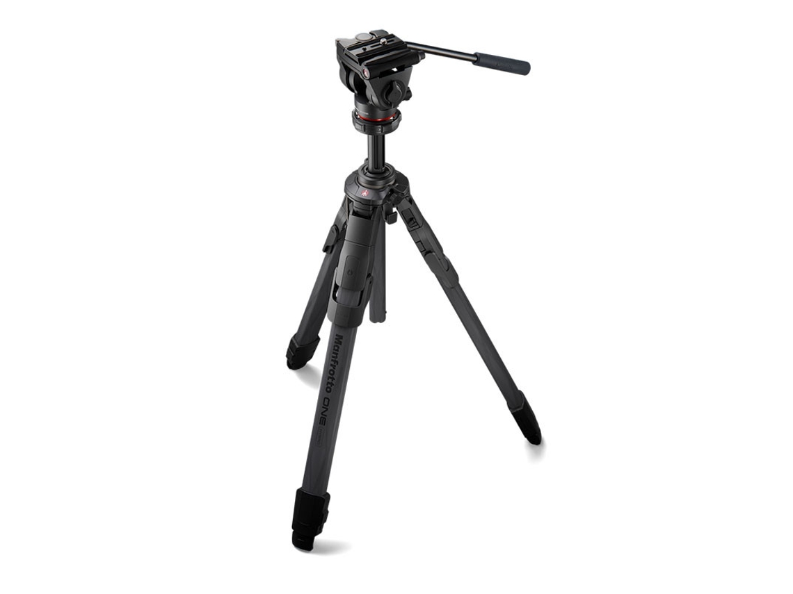 Trípode Híbrido De Carbono Manfrotto One + Cabezal De Bola Fluido 500x - Mkonec-500x
