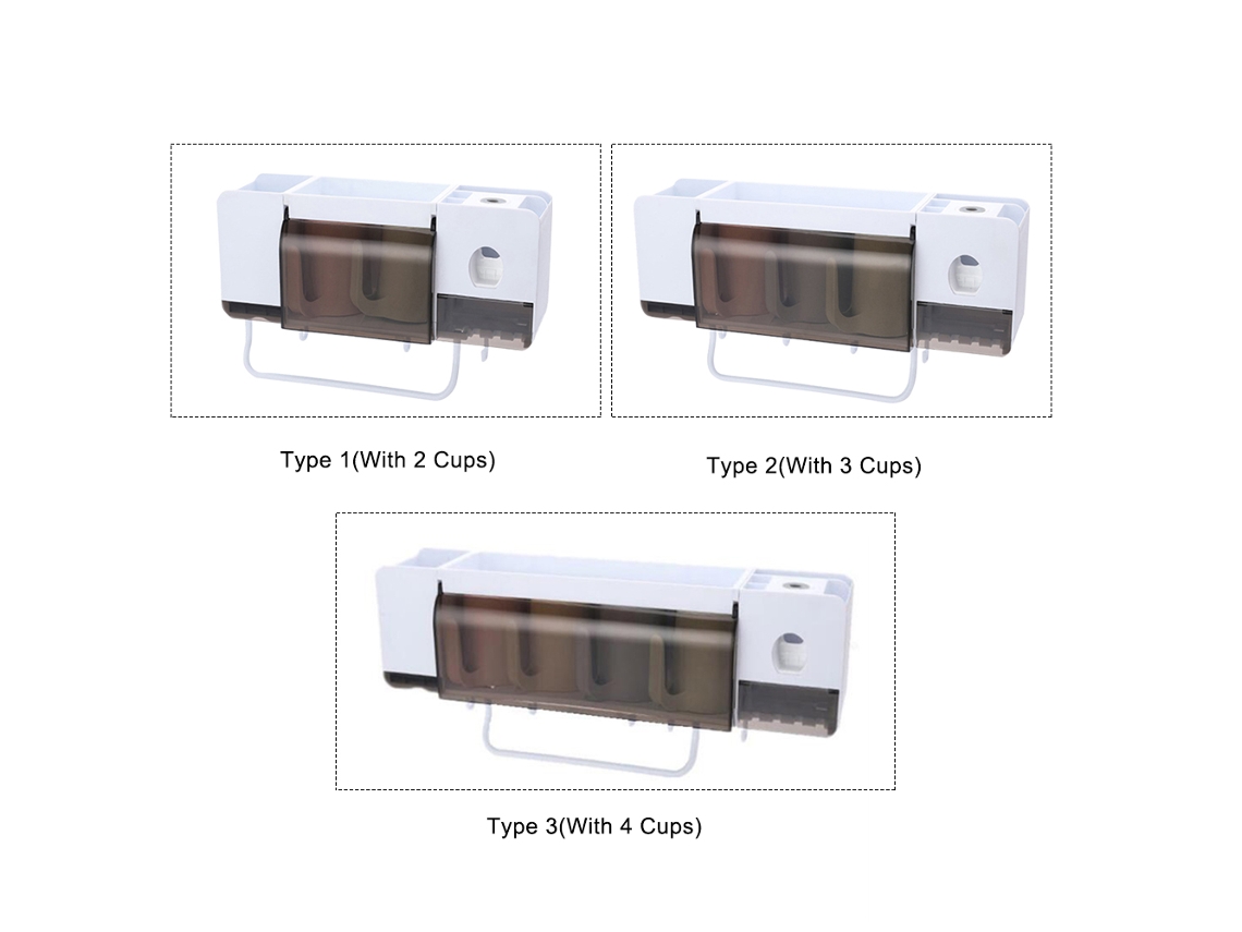 Soporte Multifuncional De Pared Para Cepillos De Dientes Con Dispensador Automático Y Organizador De Baño.