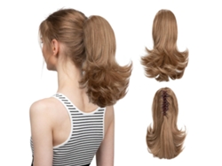 Peluca, extensión de cola de caballo con clip para mujer, microrizada (estilo 6/30 cm) Gertiz