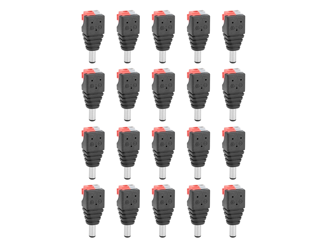 20 Piezas Conector De Alimentación Dc Hembra 5.5x2.1mm Adaptador De Presión Plug Macho