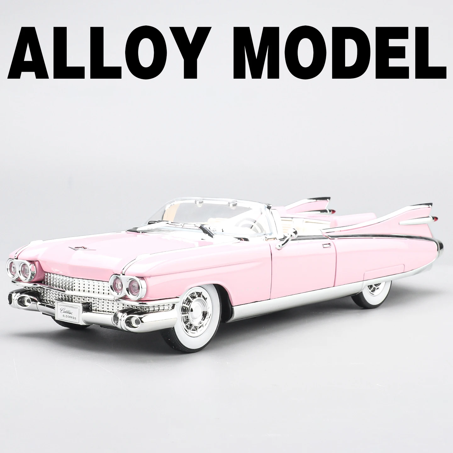 (rosa 1) Coche De Juguete A Escala 1:24, De Metal Fundido A Presión, Con Efectos De Sonido Y Luz.