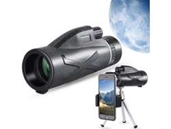 Telescopio monocular 12x50 HD IP68, soporte para smartphone, trípode para observación de aves, camping, senderismo, color negro, Yizhood