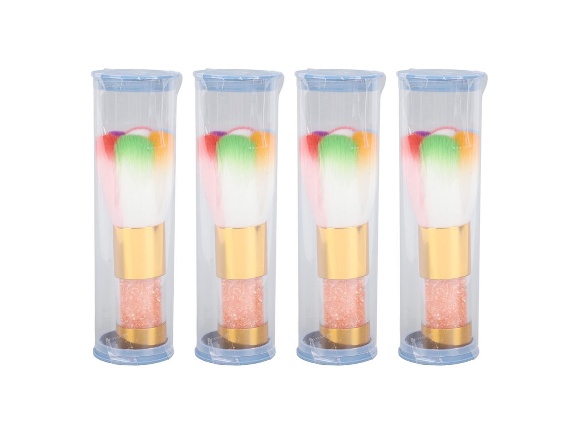Juego De 4 Cepillos Quitapolvo Para Manicura Con Diamantes De Imitación, Suaves, Gruesos Y Ergonómicos, Ideales Para Eliminar El Polvo Y Para El Arte De Uñas.