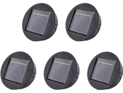 5 Cajas De Luz Led Redondas De Repuesto Con Energía Solar.