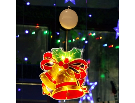 Adorno de Navidad Decoraciones Luces Colgantes Ventana Lámpara Cálida Ventosa