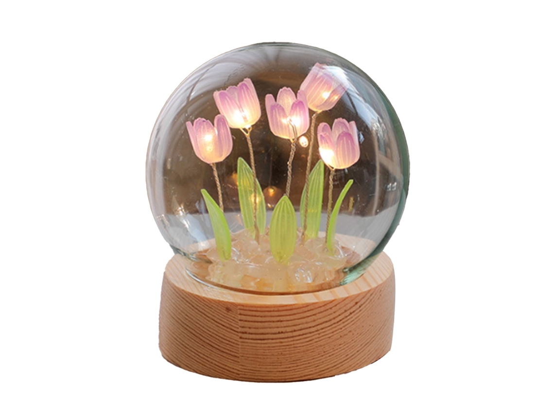 2026-lámpara Nocturna De Tulipán Lila Lámpara De Mesa Decorativa Para Hogar Oficina Dormitorio Luz Nocturna