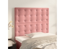 Cabeceros 2 Unidades De Terciopelo Rosa 90x5x78/88 Cm