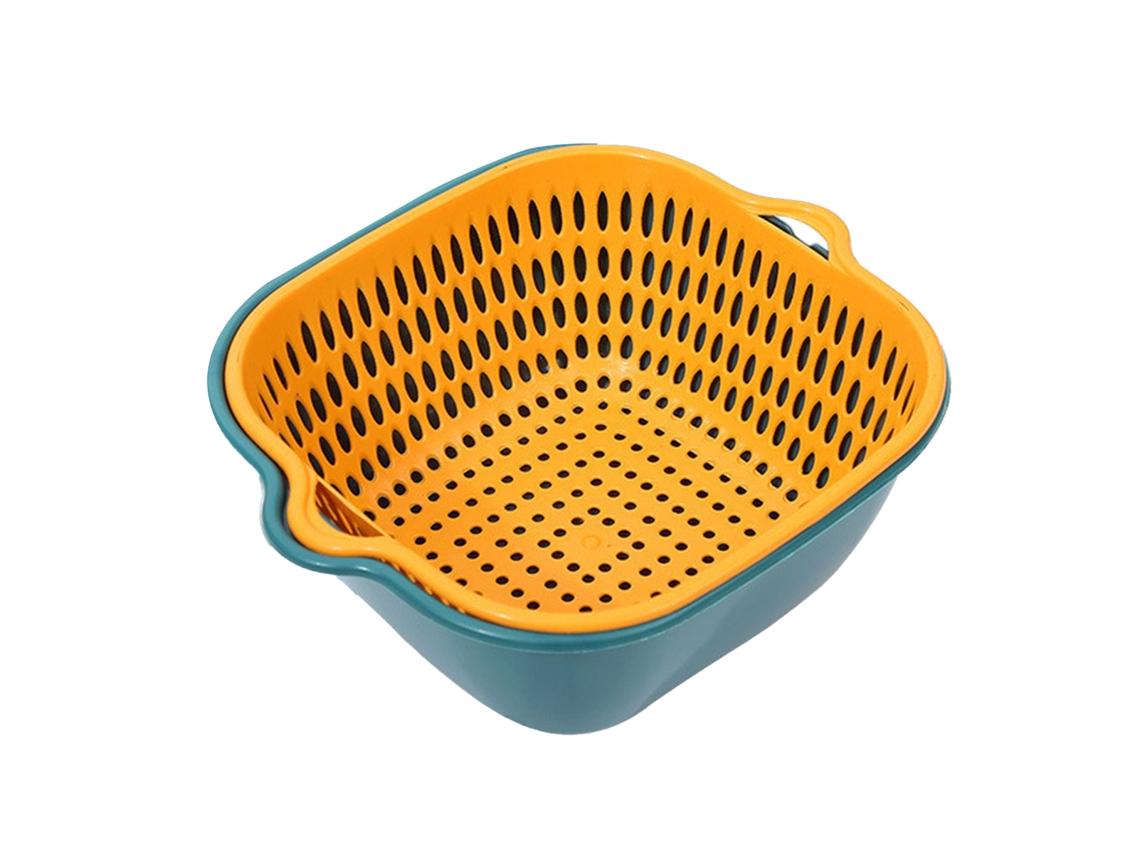Juego De Cestas De Plástico 2 En 1 Para Lavar Verduras Con Desagüe Para Frutas Y Utensilios De Cocina.