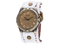 Reloj De Pulsera Unisex Ccq, Estilo Punk, Correa De Pu, Esfera Redonda Blanca.