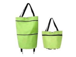 Carrito de compras plegable 2 en 1 GOKOCO con cremallera de dos etapas y ruedas.