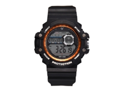 Reloj Deportivo Electrónico Naranja Para Hombre, Resistente Al Agua Hasta 30 M, Con Correa De Caucho.