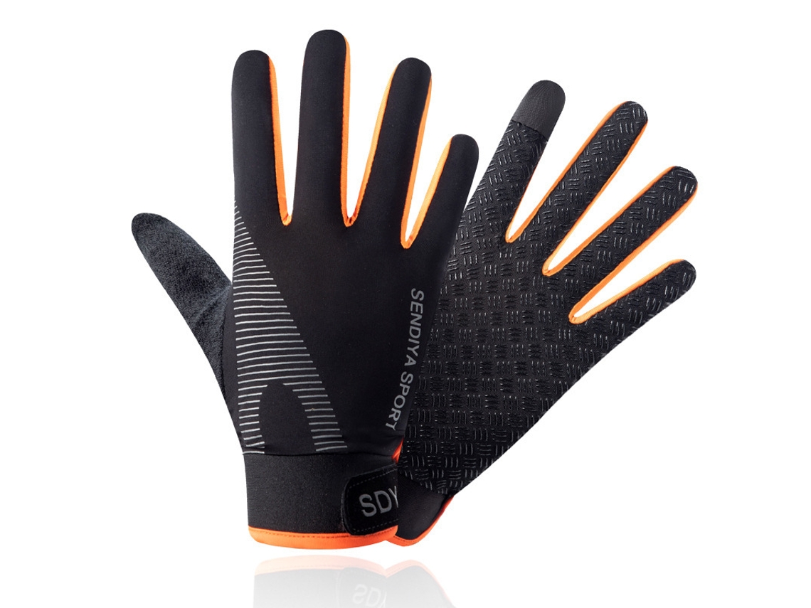 Guantes de ciclismo transpirables de verano, de dedos completos para deportes al aire libre, naranja/xl Gertiz