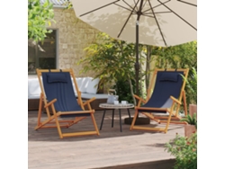 Sillas de playa plegables de 2 piezas DKD Home Decor, tela azul