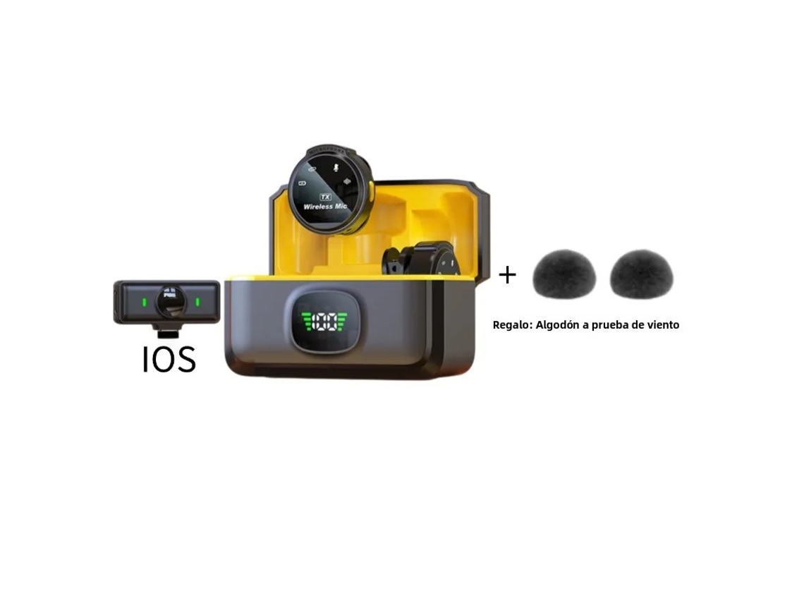Micrófono de solapa inalámbrico, portátil, con cancelación de ruido, mini para grabación de audio y video. Mdug (iOS 1 a 2)