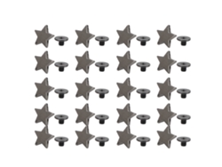 20pcs Rebite em Forma de Estrela Prata Preto Brilhante Metal 12mm Acessórios Roupas Sapatos