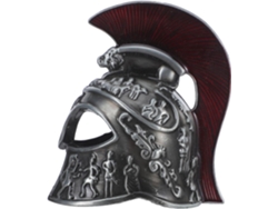 Modelo Decorativo Miniatura Casco Caballero Aleación Metal Adorno Antiguo Acabado Plata Patinada Escultura