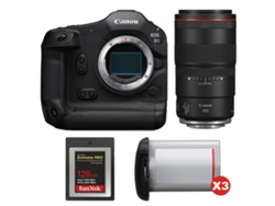 EOS R1 + RF 100mm F/2.8 L Macro IS USM + 1 Sandisk 128GB Extreme Pro Cfexpress Tipo B + 3 Canon LP E19 + Libro electrónico Pricedirect CANON