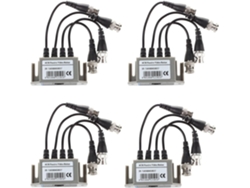 4 Transmisores Y Receptores De Cámaras Cctv Utp Bnc Con Balun De Vídeo De 4 Canales Rj45