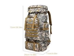 Mochila Impermeable De Camuflaje De 80 Litros Para Senderismo, Escalada Y Acampada - Tejido Oxford Resistente