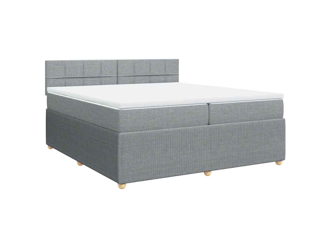 Maison Exclusive - Cama Box Spring Con Colchón Tela Gris Claro 200x200 Cm