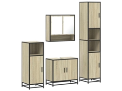 Conjunto 4 de muebles de baño VIDAXL contrachapada roble sonoma