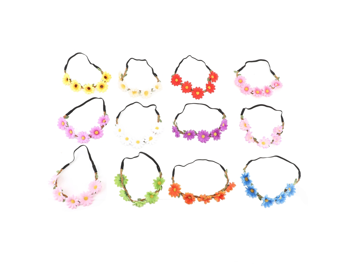 Conjunto De Tiara De Girasoles De 12 Piezas: Versátil, Ajustable Y Con Un Estilo Que Combina A La Perfección Para Bodas, Aniversarios Y Festivales.