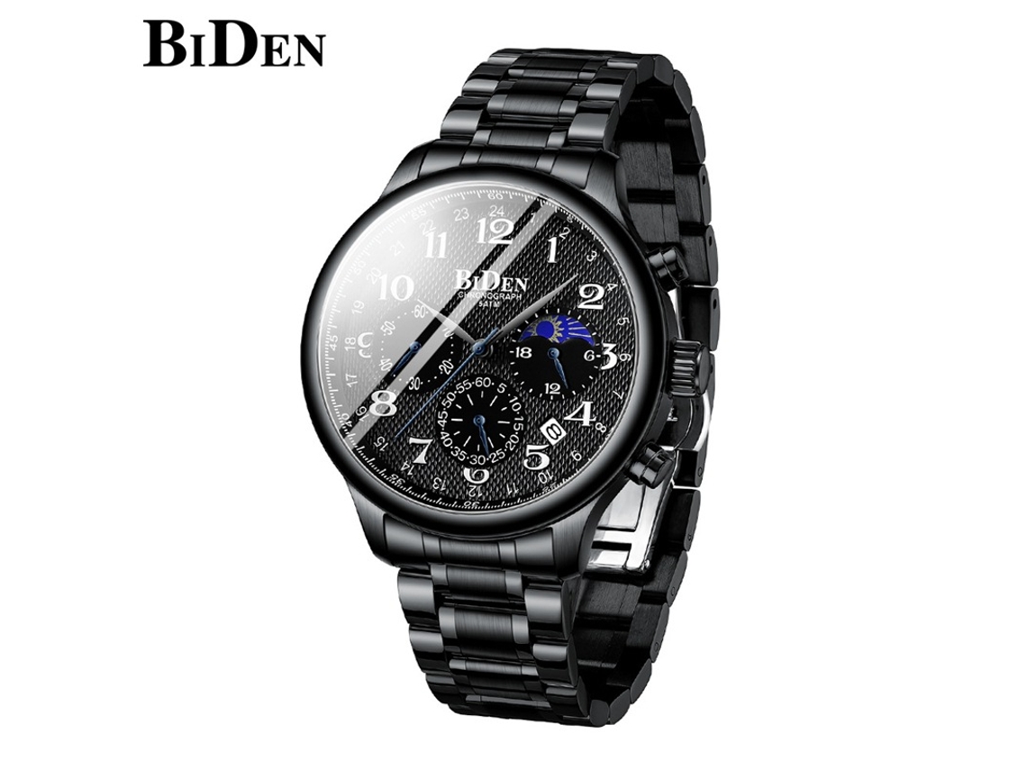 (negro) Elegante Reloj De Negocios Para Hombre Con Segundero Pequeño, Reloj Cronógrafo De Cuarzo Deportivo Para Estudiantes Y Jóvenes.