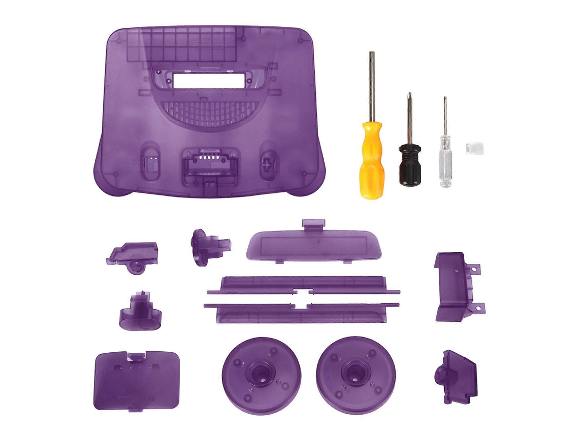 Estuche De Repuesto Para Consola De Juegos Retro Abs Carcasa De Repuesto Profesional Resistente Para N64 Púrpura Transparente