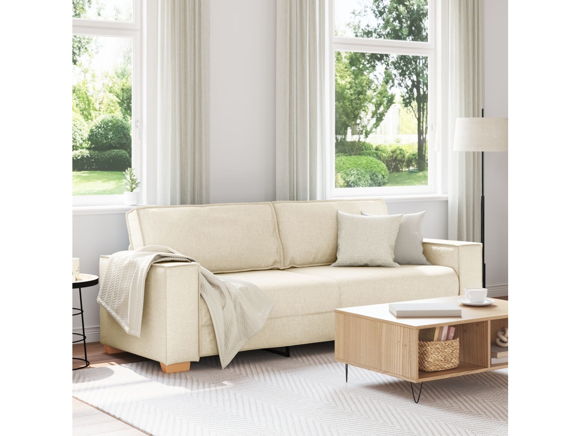 Sofá Silla Lino 59 Cm Beige Tela Y Madera Sofá De 3 Plazas Sofá