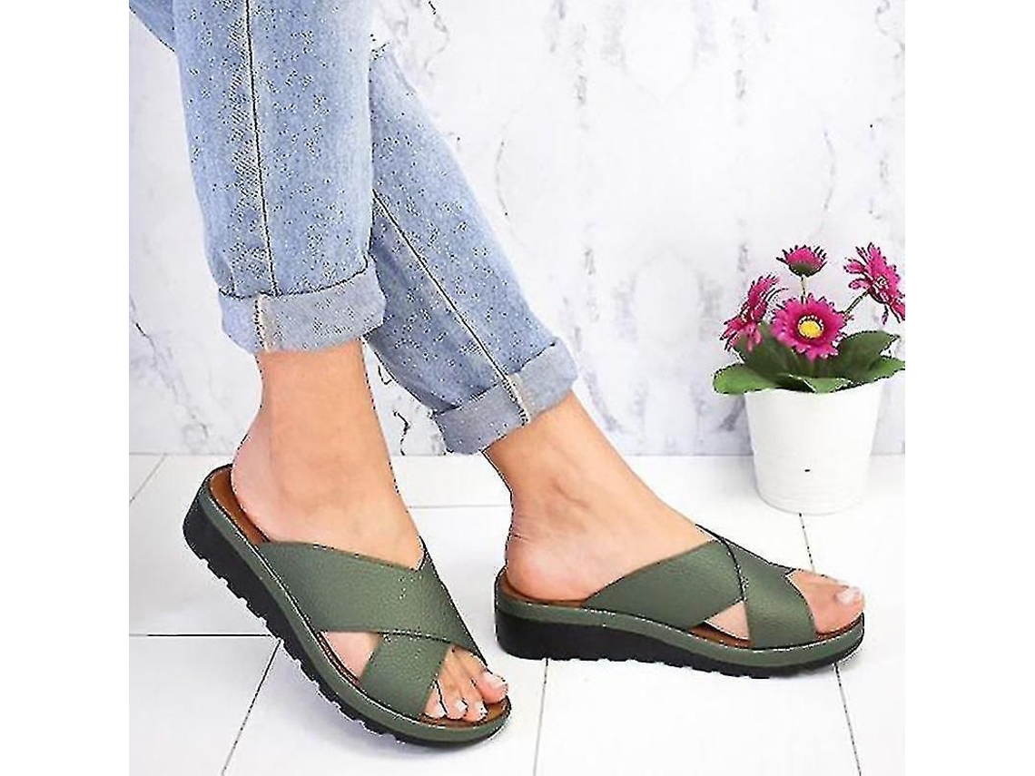 2026-sandalias De Plataforma Wedge Para Mujer Deslizantes Sin Cordones Planas De Verano 2026