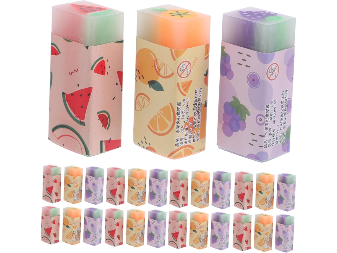 36 Gomas De Borrar Con Aroma A Frutas Para Niños Y Niñas, De Colores Surtidos, Material Escolar.