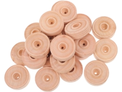 Ruedas De Madera Para Armar, Para Niños Y Niñas, 50 Piezas, Accesorios Pequeños De Madera De Haya Natural.
