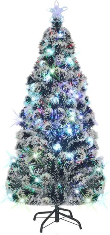 De Navidad Artificial con soporteled 210 cm fibra vidaxl y luces led verde 105x210