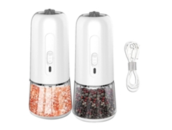 Juego de 2 molinillos eléctricos recargables por USB para sal y pimienta, con alimentación por gravedad y molienda ajustable. Rosewell