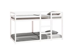Litera 90x190 Cm Madera Maciza De Pino Blanca Dkd Home Decor