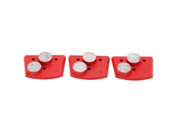 3 Piezas Discos De Esmerilado Diamante Trapecio Rojo 30 Grano 2 Dientes Cilíndricos Para Pulido De Concreto