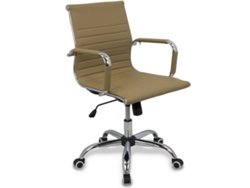 Silla de Escritorio Operativa DUDECOR WordPro S Beige (Brazos Fijos - Piel Sintética)