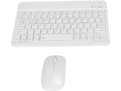 ZRUXE Teclado inalámbrico portátil, delgado universal para tableta con mouse inalámbrico, teclado inalámbrico pequeño CUICH (blanco)