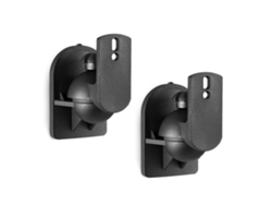 2 Suportes De Parede Para Alto-falantes Ajustáveis Nylon Para Estante Som Surround Preto 3,5kg