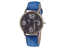 Reloj De Pulsera De Cuarzo Unisex Estilo Retro Punk Moda Zhoulianfa Azul Real