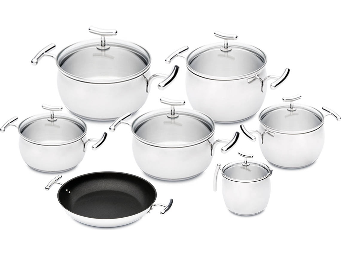 Batería de Cocina SILAMPOS Yumi Glass (7 piezas)