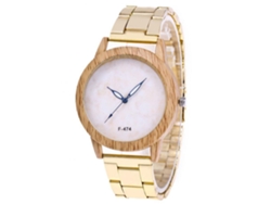 Reloj De Pulsera Unisex Casual Con Caja De Madera Y Correa De Acero Zhoulianfa