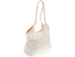 Elegante Bolso De Playa De Encaje Y Malla Para Mujer Con Práctica Y Elegante Correa Para El Hombro, Ideal Para Ir De Compras.