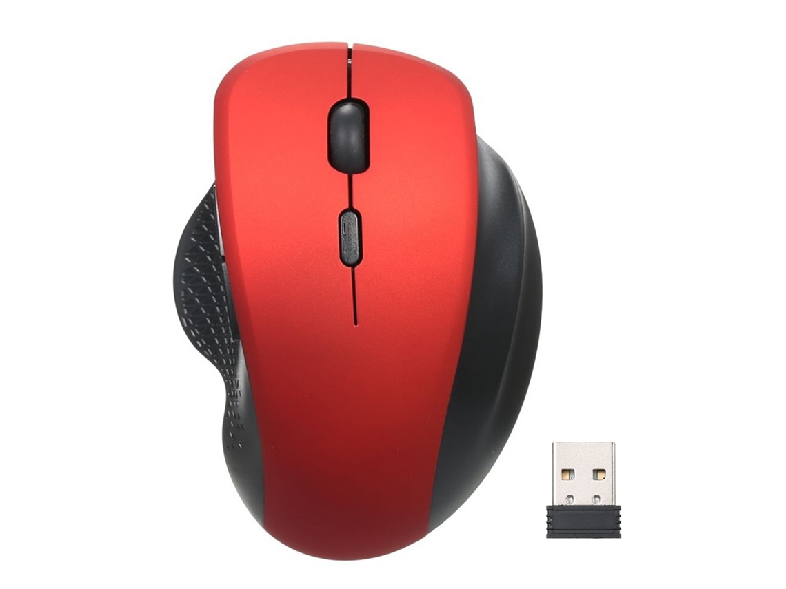 Ratón Vertical Óptico Inalámbrico 2.4g 6 Teclas Ergonómico Con Velocidad Ajustable Para Pc Portátil Rojo