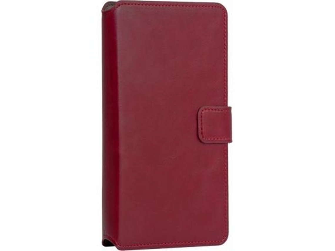 Bigben Connected Funda Con Cierre Para Universel Smartphone 6.5 / 6.8 Cartera Tipo Folio Con Tarjetero Y Lengüeta De Cierre Rojo