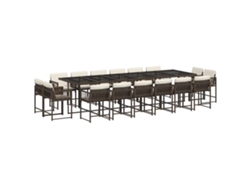 Maison Exclusive - Set De Muebles Jardín 17 Pzas Y Cojines Ratán Sintético Marrón