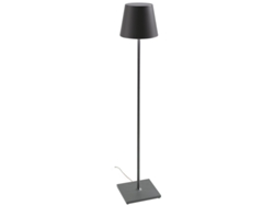 Lámpara de pie Poldina, lámpara de pie gris oscuro con enchufe de 230 V, 28 x 150 cm - Diseño moderno de aluminio.